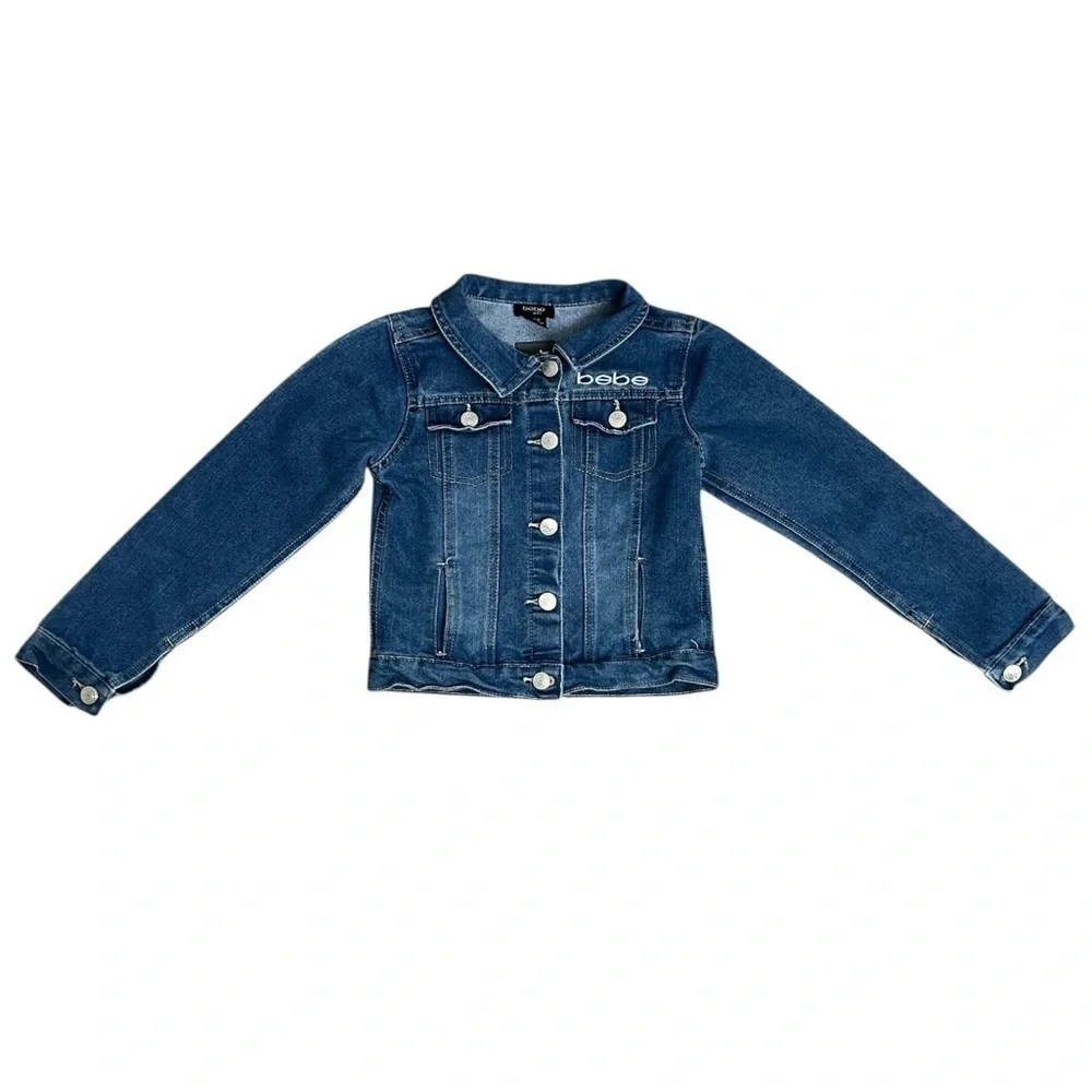 Bebe Blue Jean Jacket Classic Denim Style - S (7/8)